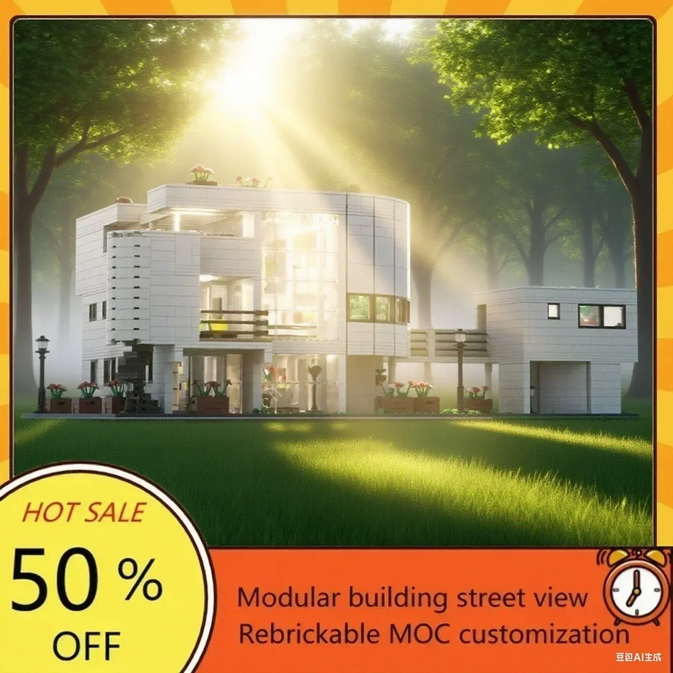 Фото Конструктор Saltzman House Modular MOC, 5128 деталей, архитектурная модель уличного здания, креативная сборная модель, развивающая игрушка, подарок №1