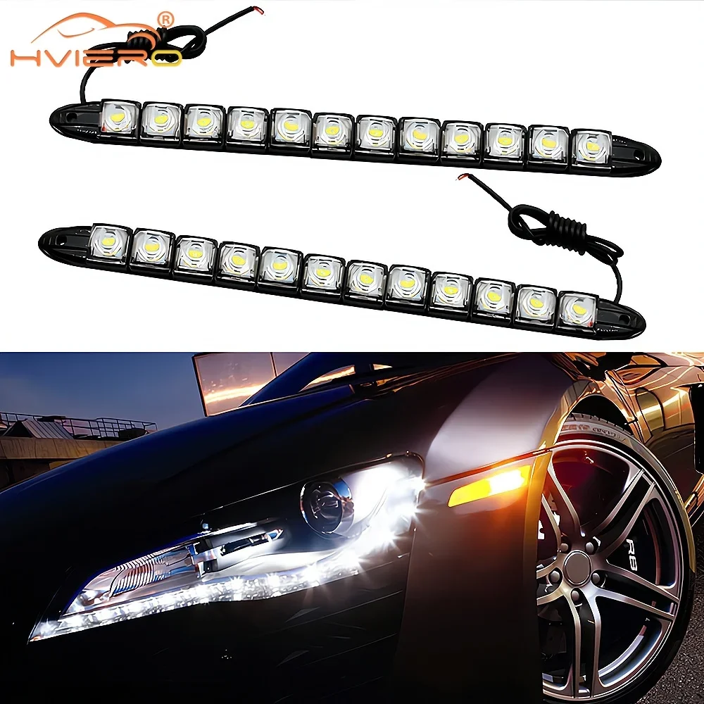 2X дневные ходовые огни автомобиля Drl Led DC 12V Белый COB Противотуманная лампа Гибкий