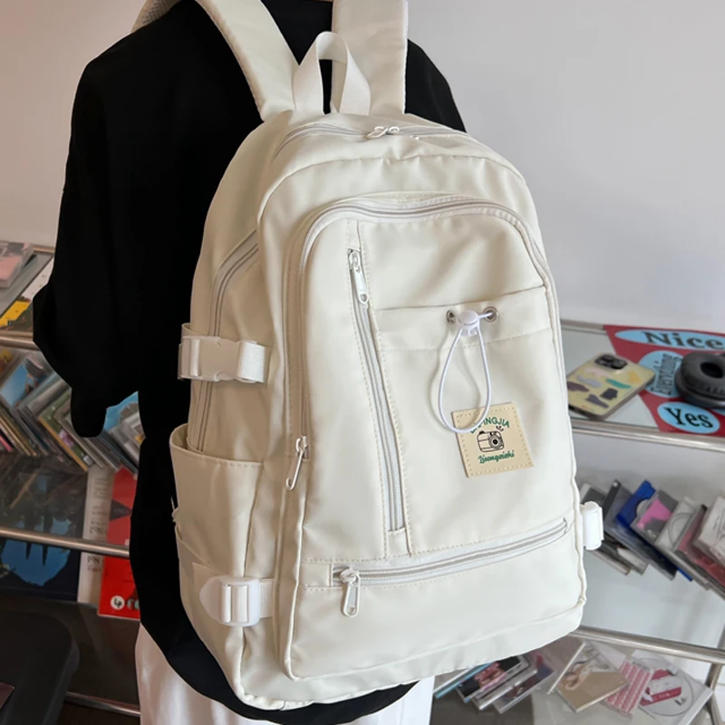

High Quality Solid Color Women Backpack Cool Men Travel Bookbag School Bag For Teenage Girls Teenagers Cute Mochila