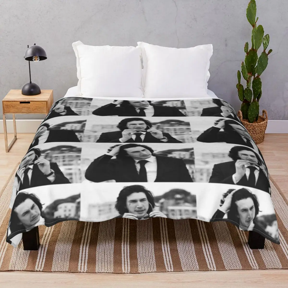 Cannes Adam Driver Edit Blankets Fleece Winter Ultra-Soft Throw Blanket for Bed Home Couch Travel Office
