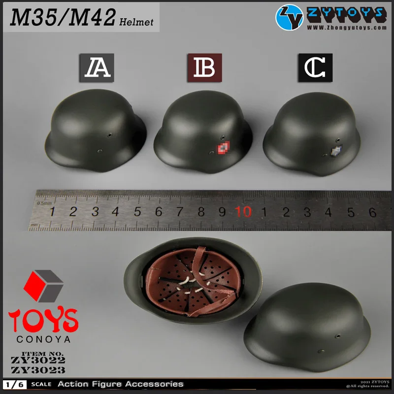 

ZYTOYS ZY3022, масштаб 1/6, немецкая модель шлема Второй мировой войны M35 M42, металлическая модель для 12 "солдатика, экшн-фигурка, аксессуары