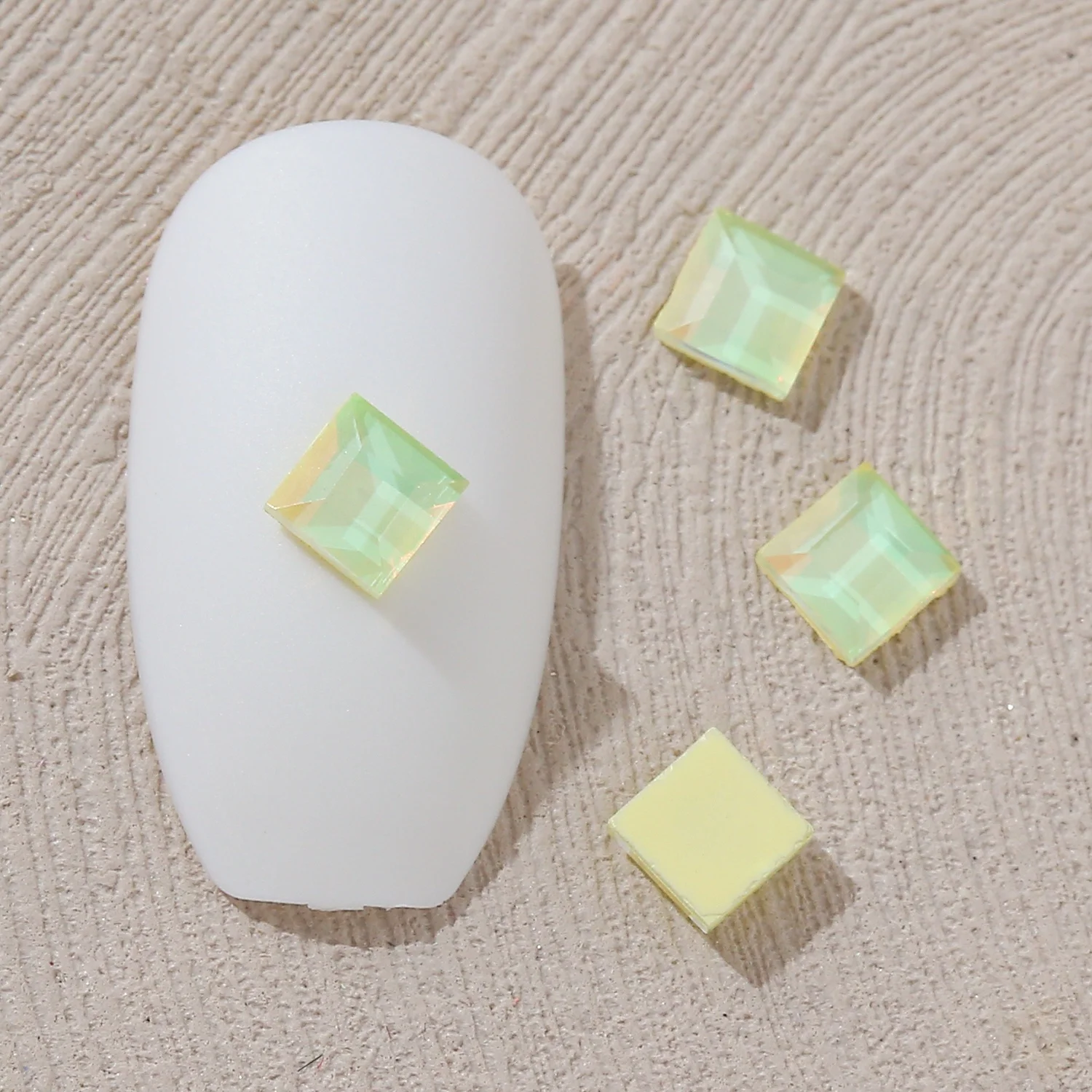 Опаловый мокко 4 мм оптовая продажа квадратная форма искусство ногтей с плоским