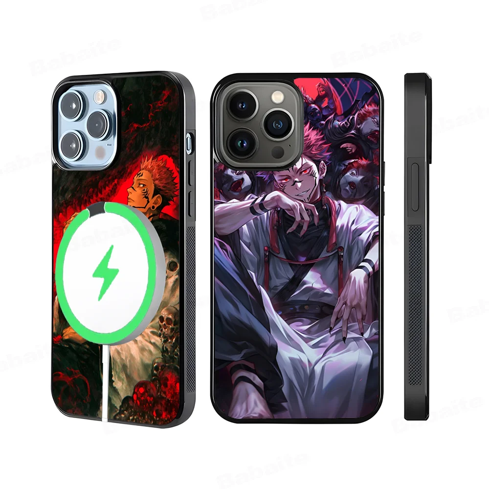 Popular Anime Ryomen Sukuna Phone Case Magnetic For IPhone 16 14 13 12 11 15 Pro Max Plus Magsafe Wireless Charge