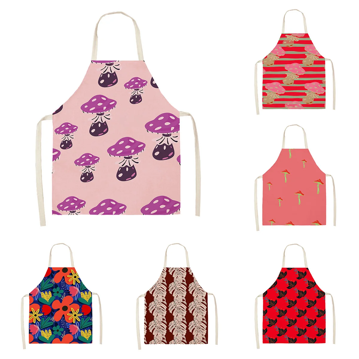 Льняной фартук бохо большой размер