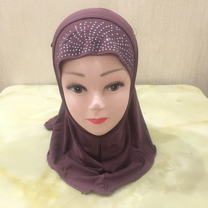 

muslim girls kids hijab islamic scarf Amira Cap Head Wrap Arab Headscarf Prayer Shawls Ramadan Cover Headwear Cap