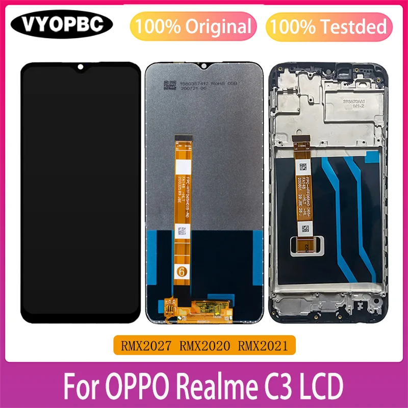 Оригинальный ЖК-дисплей для OPPO Realme C3 с сенсорной панелью дигитайзера запасные части RMX2027 RMX2021 RMX2020