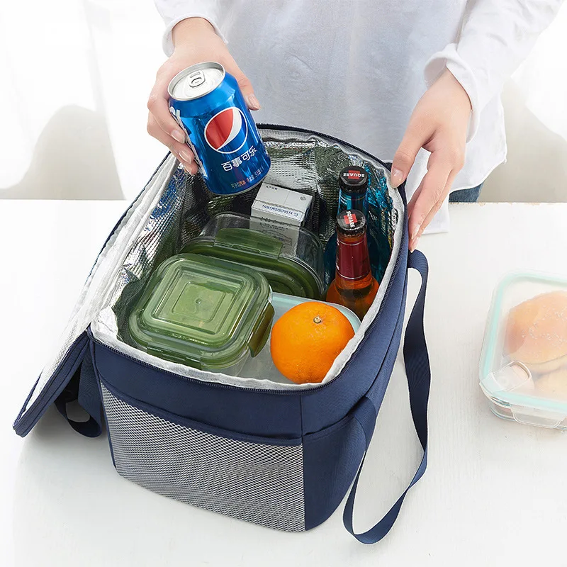 

Large Capacity Aluminum Foil Thickened Picnic Bag Fashion Portable Lunch Bag for Women Men Kids Solid Color Insulated Bags 2022