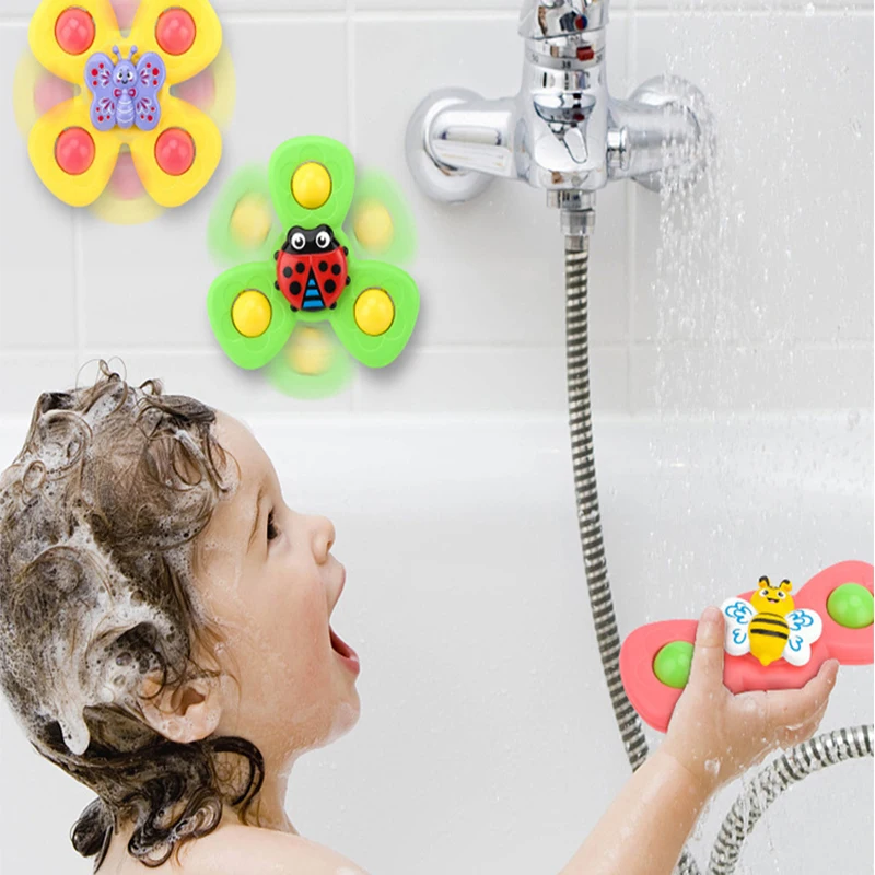 FunnyCartoon Insect Fidget Spinner Baby Toys Suction Cups Spinner Top Toy Relief Stress Educational Fingertip Toys For Kids