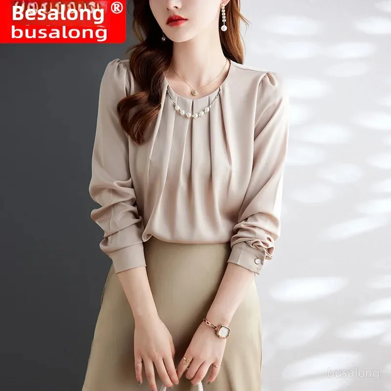 Busalong рубашка с длинными рукавами в корейском стиле для женщин профессиональная