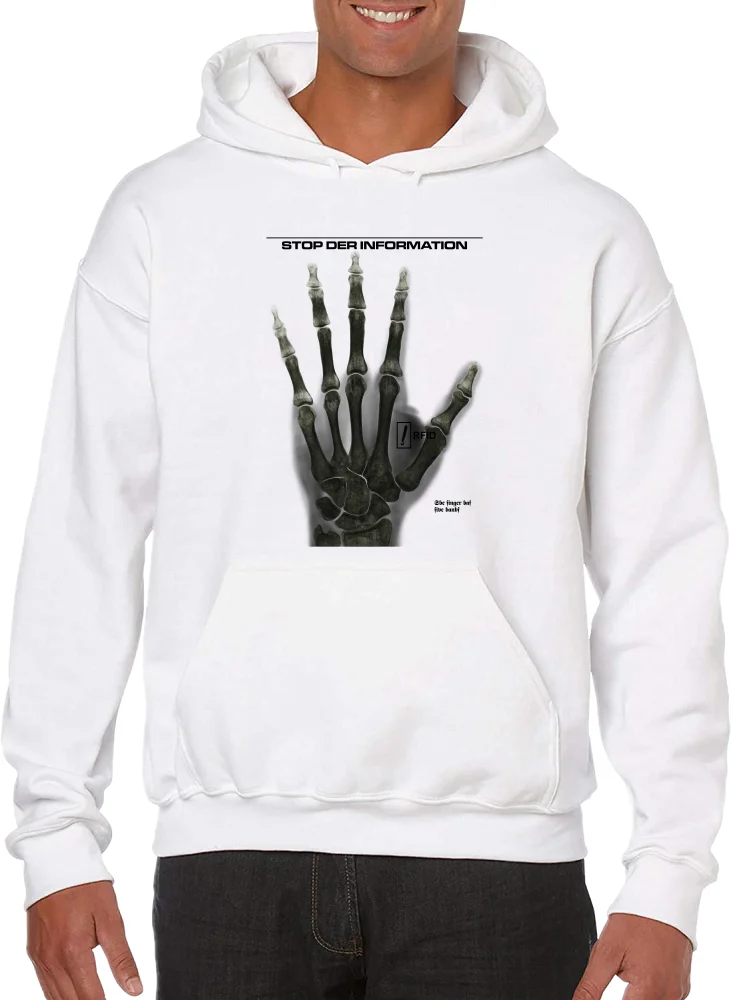 

MCQueen Casual Simple Hooded Sweatshirt Fashion Cotton Long Sleeve Versatile Skeleton Hand Hooded
