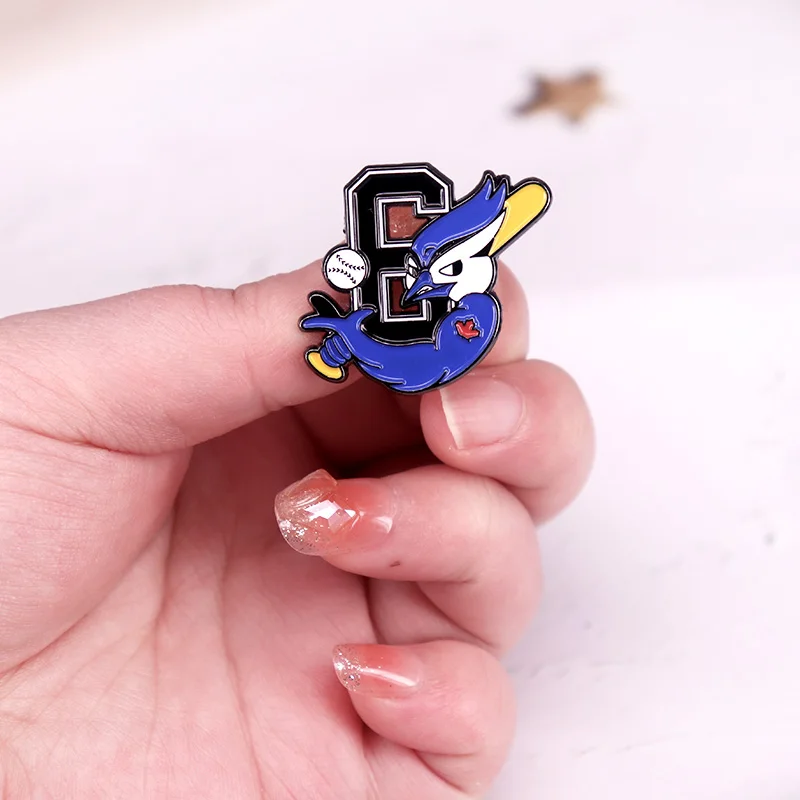 Милый синий телефон Забавный бейсбольный значок мультяшный на лацкан ювелирный