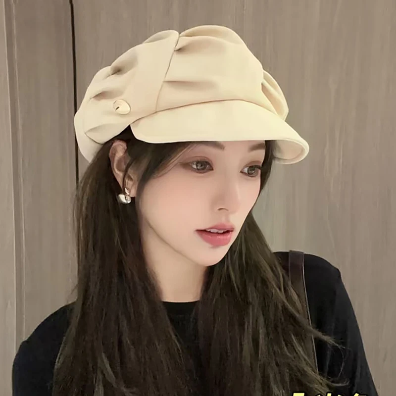 

Autumn Winter Octagonal Beret Hat for Women Painter Hat Solid Color Newsboy Cap Gatsby Ivy Hat Gorro Femenina Boina