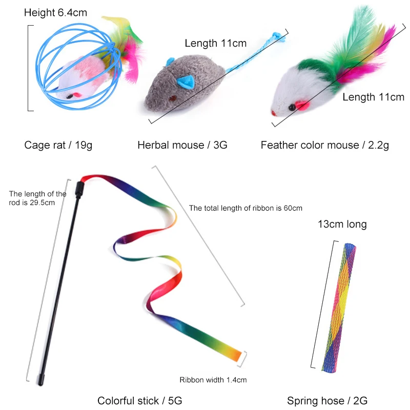 

Kitten toys variety pack-pet cat toy combination set cat toy tease cat stick rainbow tunnel cat supplies 21 pcs/set