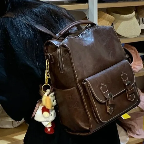 Милый рюкзак из искусственной кожи в японском стиле для девочек школьный преппи