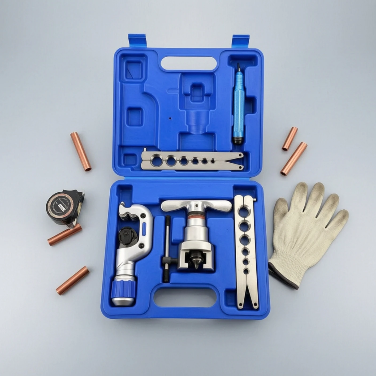 Фото Набор из 5 расширителей для труб с кейсом, высокопрочный инструмент для развальцовки труб, точный, для специалистов по ОВКВ, для стройплощадок и мастерских №1
