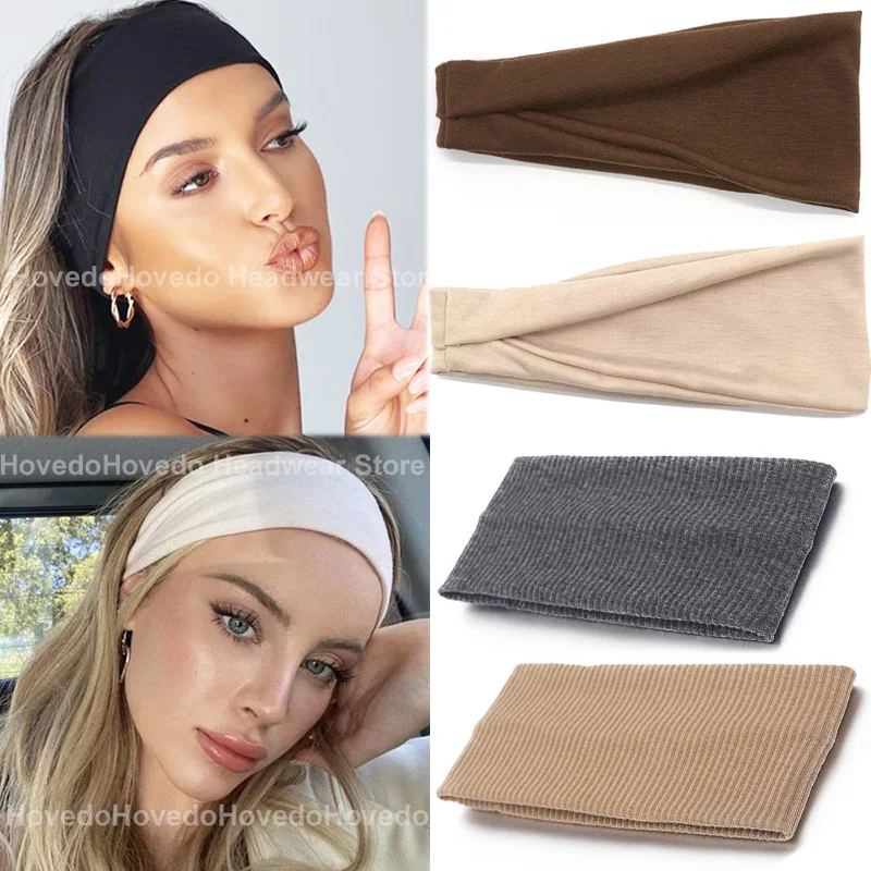 Wide Hair Bands Elastic Headband Turban Makeup Hair Hoop Yoga Vintag Headwrap Summer Hairstyles Fashion Hair Accessories