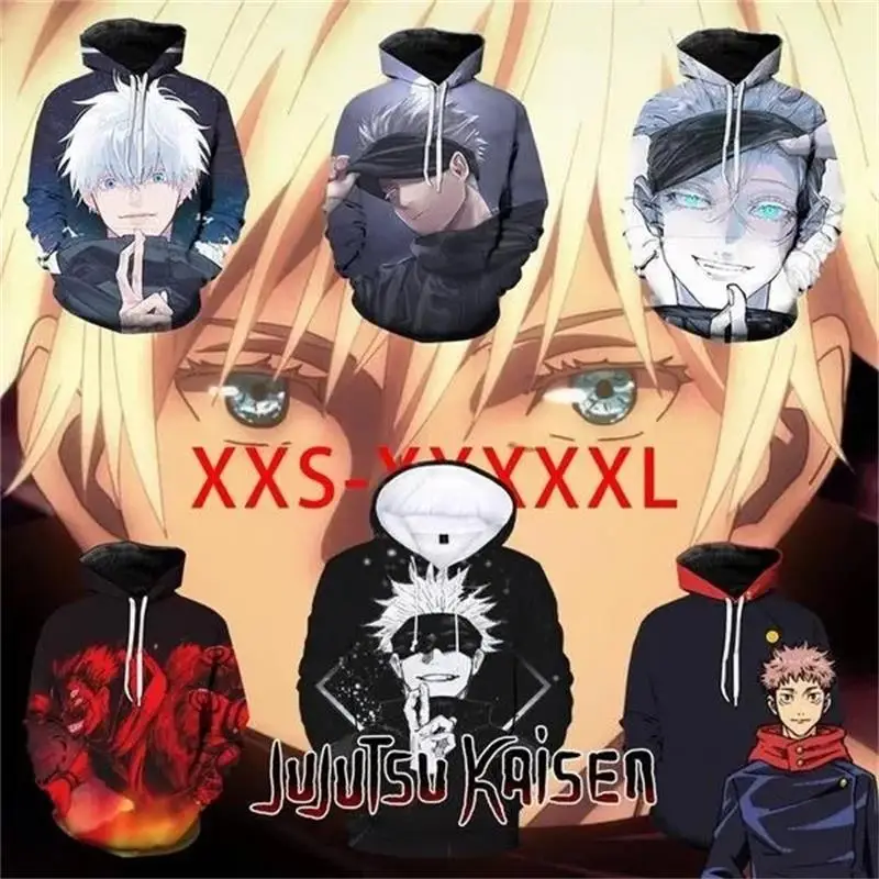 

Толстовки с капюшоном из аниме «джутсу», Хайсен, Джоджо, Сатору, 2023 октября, мужские толстовки с 3D-принтом, худи для косплея Yuji Itadori, Осенние свитшоты, женская одежда