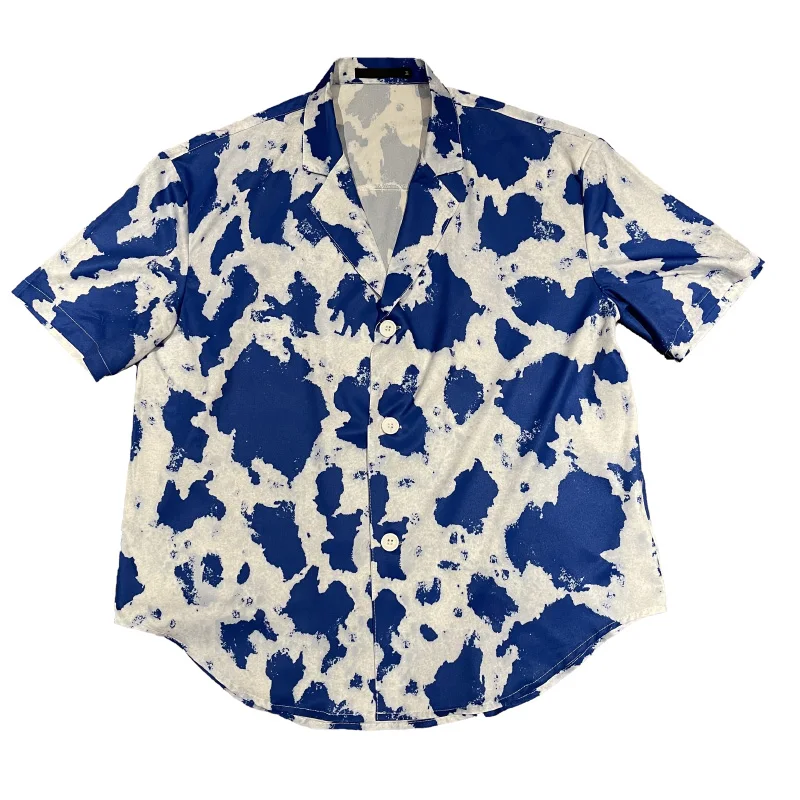 2022 Printed Shirts for Men Summer Short Sleeve Oversized Casual Shirt Streetwear Social Party Tuxedo Blouse Camisas Para Hombre
