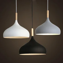 Nordic Modern Restaurant Decor Pendant Lights Wood Aluminum Lampshade Fixtures Lighting E27 Hanging Lamps suspension luminaire