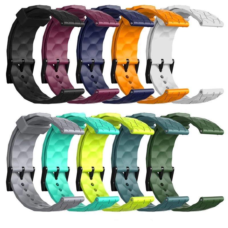 Silicone Strap 20mm 22mm for Samsung Galaxy Watch 5 Pro 4 Classic 44 40mm 42mm 46mm Huawei GT 2/3 Football Pattern Sport Band