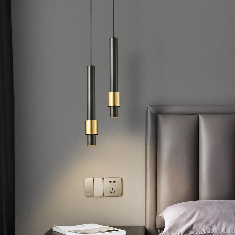 

All Copper Bedside Chandelier Light Luxury Minimalist Long Line Living Room Nordic Modern Minimalist Master Bedroom Lighting