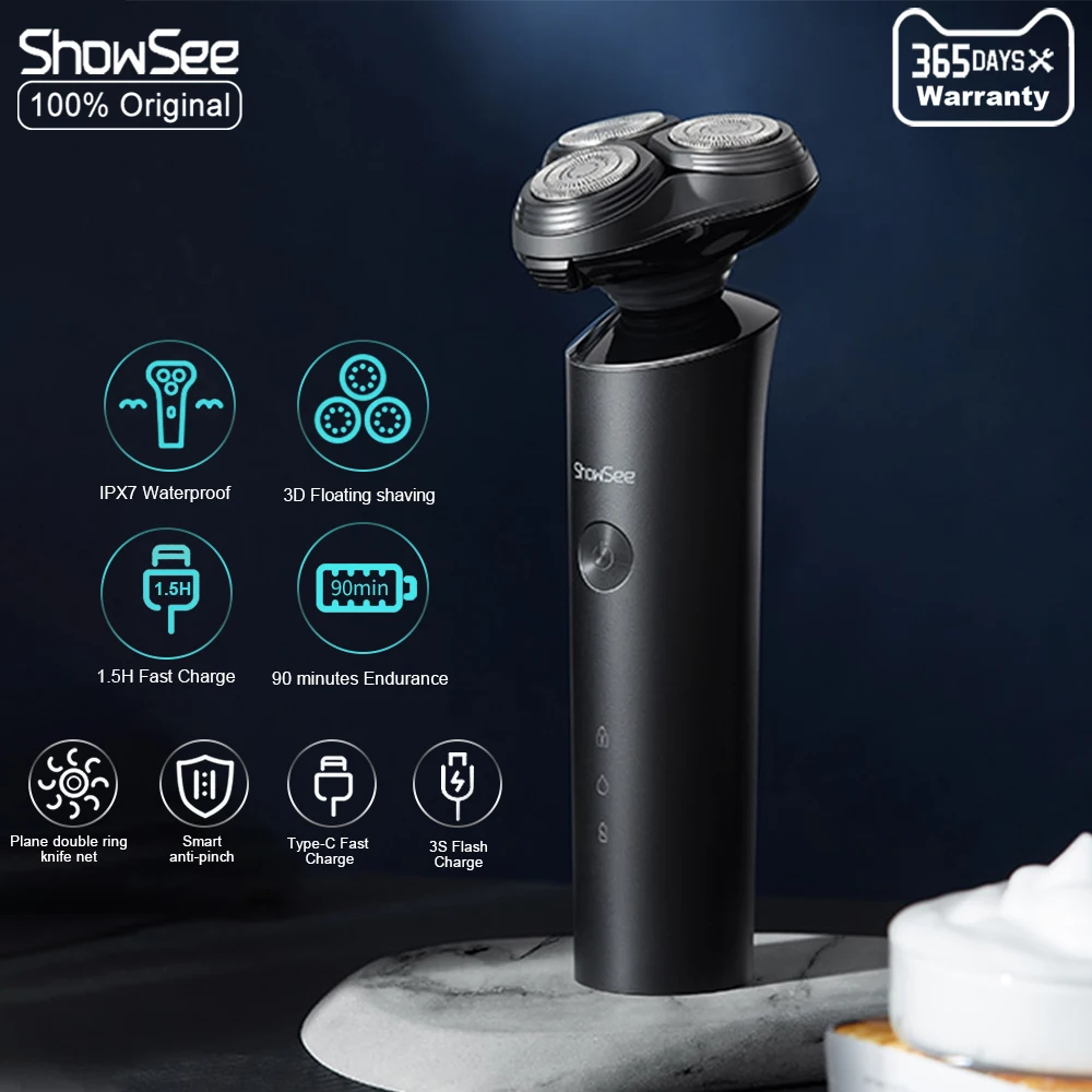 ShowSee F1 электробритва для мужчин IPX7 Водонепроницаемая светодиодный ская бритва LED триммер для бороды для парикмахера машинка для стрижки волос долгий срок службы