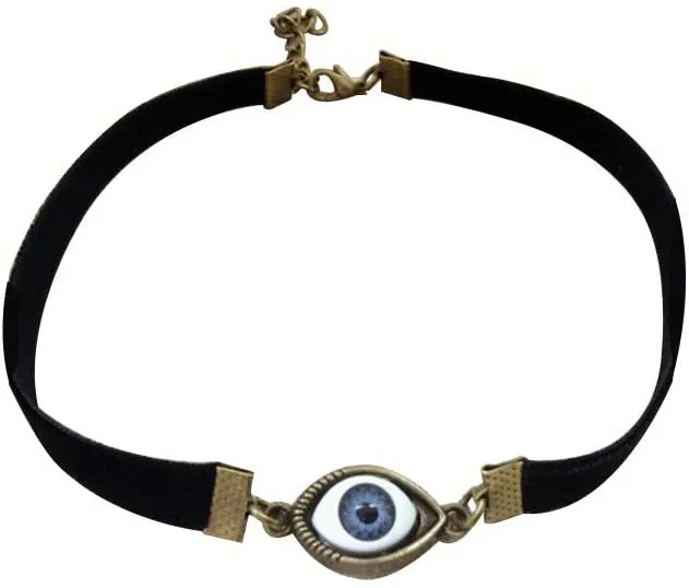 

New Hot Sale Black Velvet Hip Hop Sweet Wind Devil's Eye Pendant Necklace Fashion Ladies Jewelry Pendant