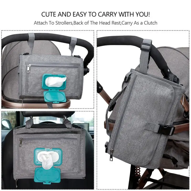 

Baby Care Essential Stroller Bag Convenient And Portable Practical Portable Diaper Changing Pad Baby Travel Accessory Foldable
