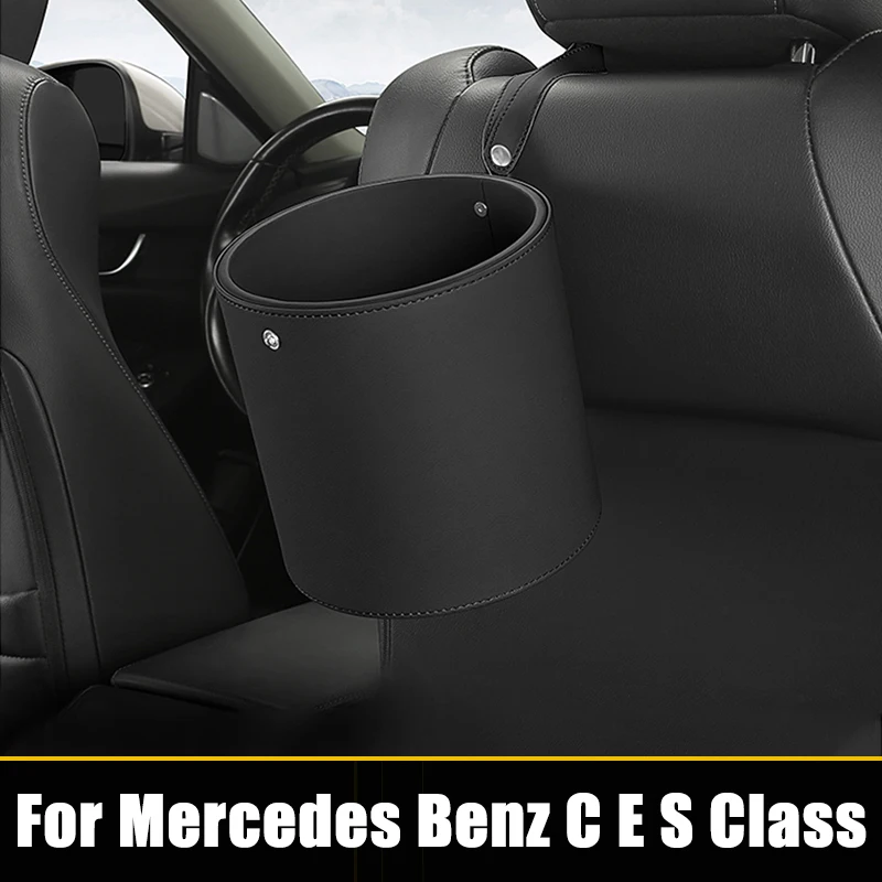 

For Mercedes Benz C E S Class W210 W211 W212 W213 W203 W204 W205 GLC X253 GLK SLK R172 Car Circular Trash Can Sundries Bin Pack