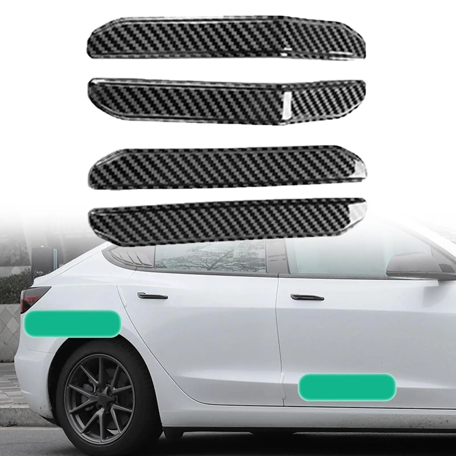 

4 Pieces Door Edge Bumper Guard Strip Anti Friction Front and Rear for Tesla Model 3 Automobile Parts Excellent Decorations