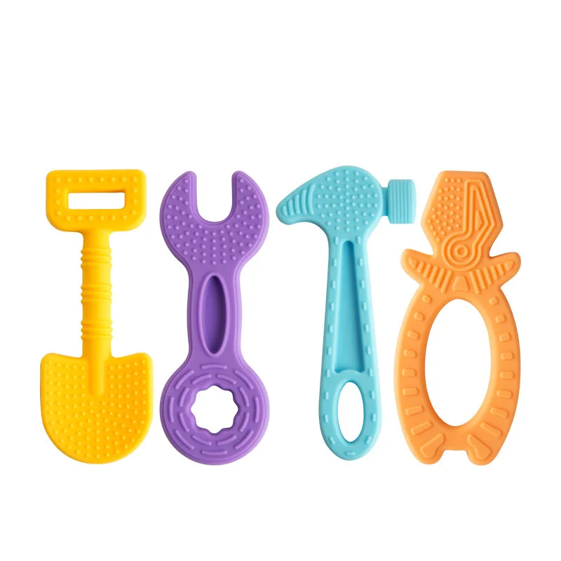 

Игрушки для прорезывания зубов для детей 0-12 месяцев, молоток, гаечный ключ, плоскогубцы, Форма Силиконовый Прорезыватель для зубов игрушка, ...