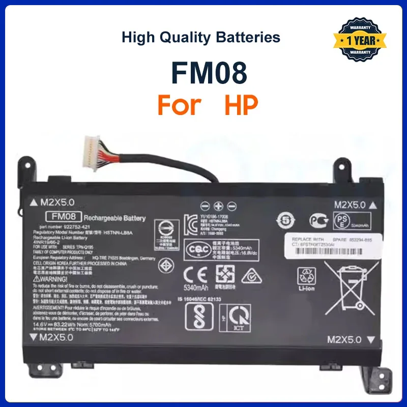 Аккумулятор для ноутбука HP OMEN 17-an013TX 17-an014TX 14 6 в 5700 Вт · ч FM08