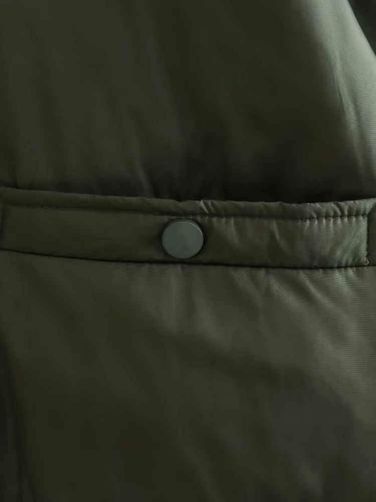 2022 Winter Ins Style Women Amy Green Warm Parkas Buttons Thick Chic Pockets Female Elegant Coat