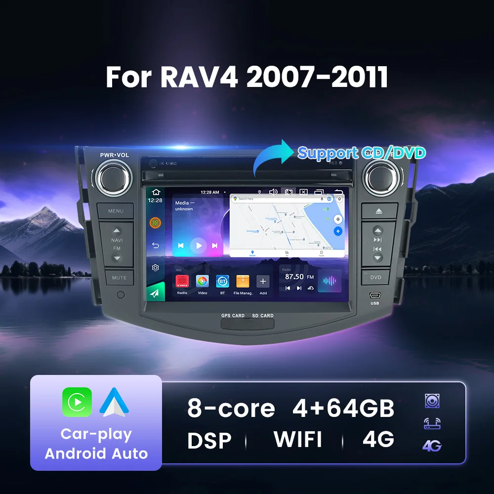 8-ядерный DSP WIFI Android 13 7-дюймовый автомобильный радиоприемник мультимедийный плеер