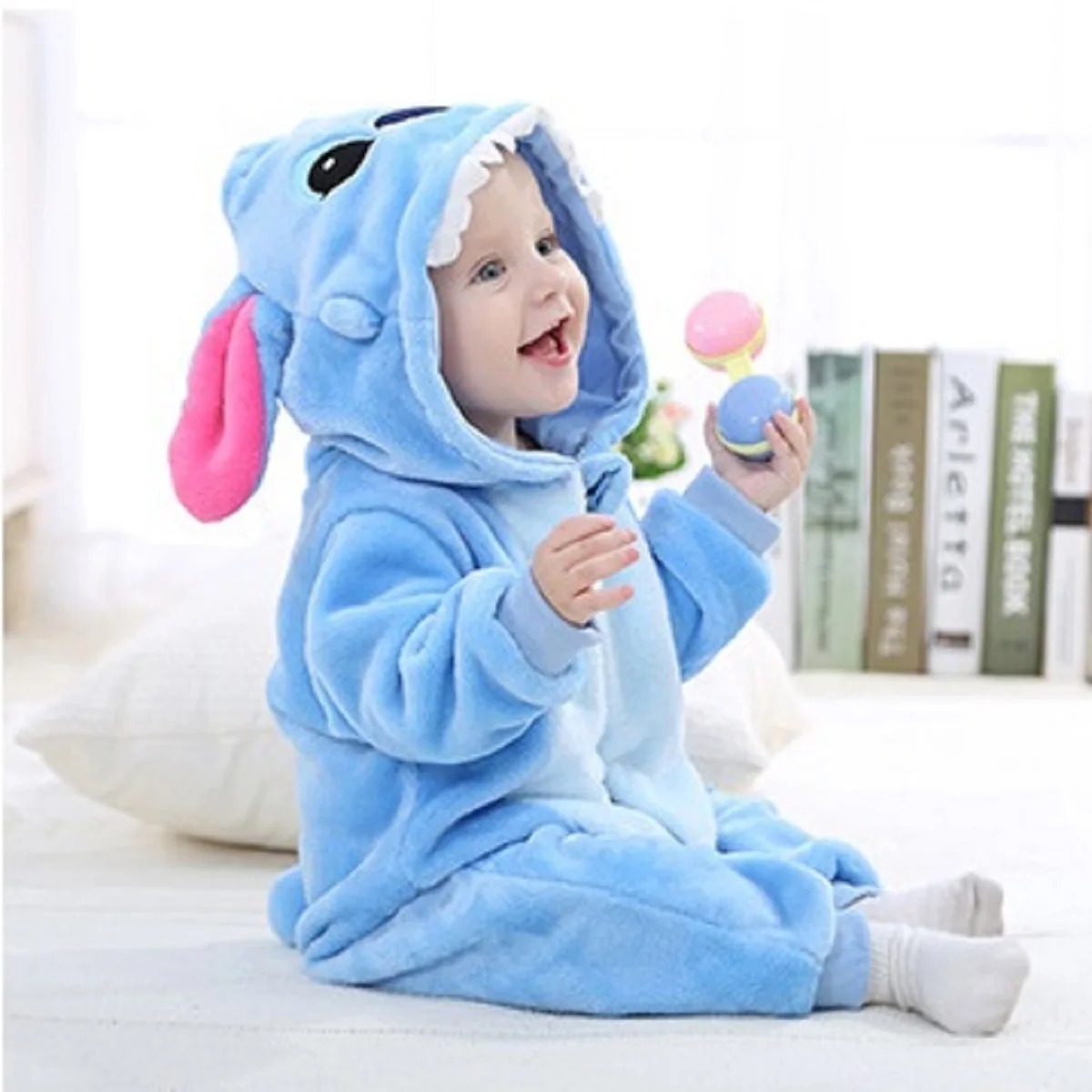 Baby Rompers Winter Costume Flannel for Girl Boy Toddler Infant Clothes Kids Overall Animals Stitch Tiger Lion Rabbit Ropa Bebe