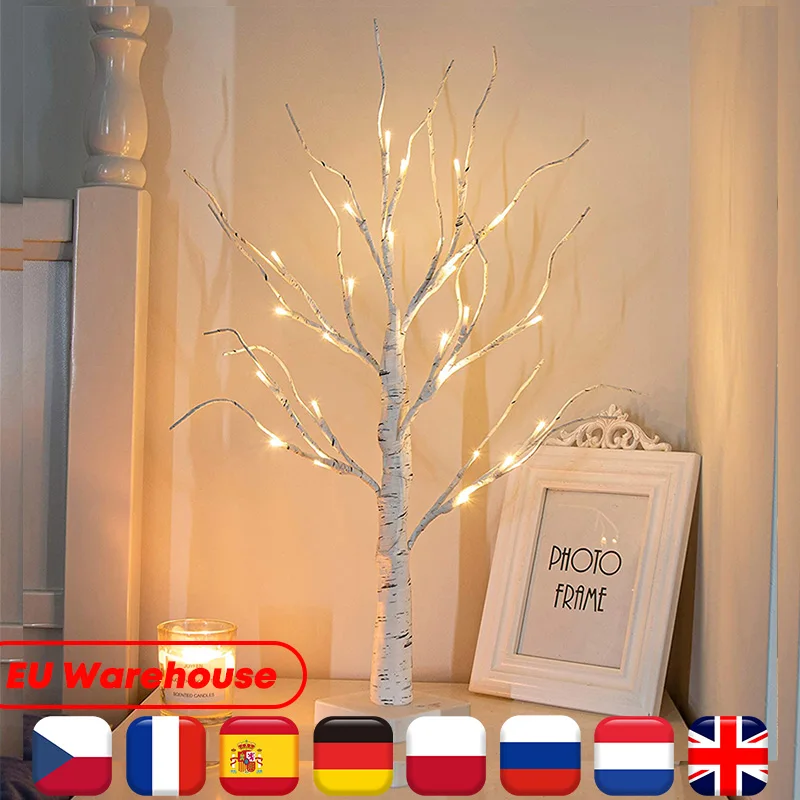 

Easter Decor 2FT Easter Egg Floral Birch Tree Lights with Timer Centerpiece Decoration Tabletop for Easter Home Wedding Holiday