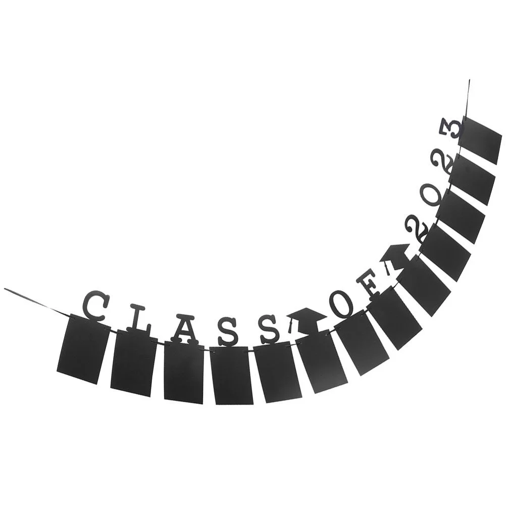

Памятные украшения, выпускной фотография, тянущийся флаг, настенный баннер, декор для выпускного вечера, 26,6x13 см, подвесная черная бумага, 2023 баннеров