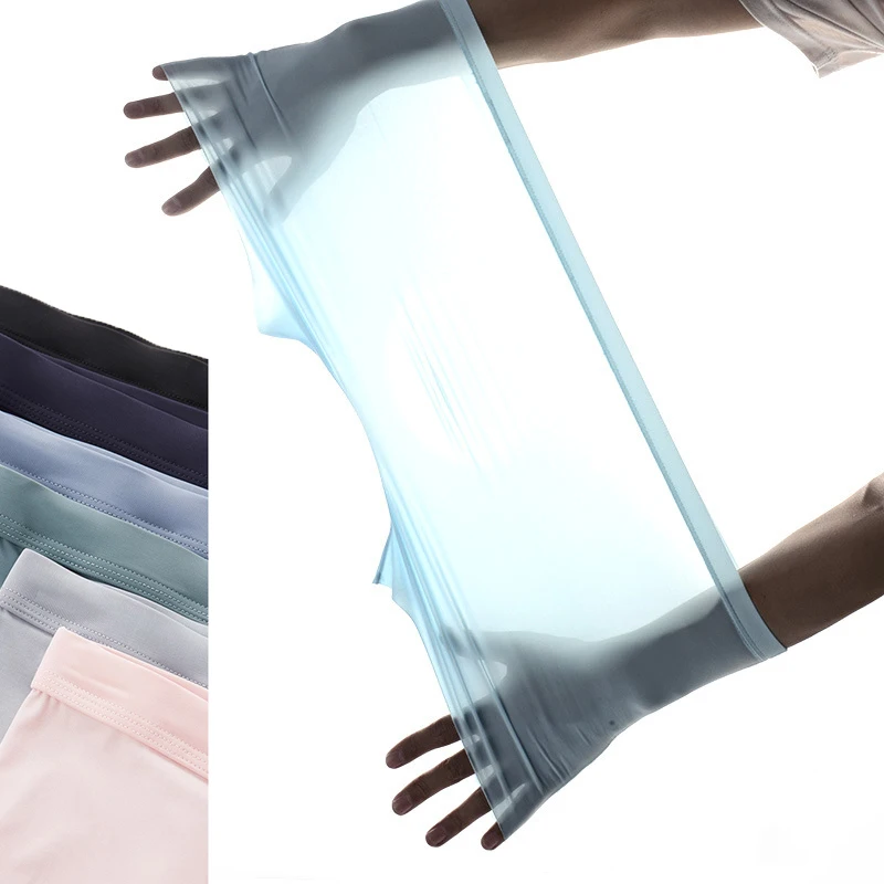 3Pcs Men Ice Silk Seamless Panties Sexy Boxers Shorts Male Ultra-thin Breathable Boxer Briefs Underpants