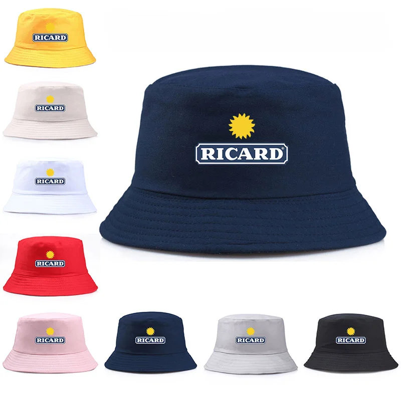 

Unisexe Summer Reversible RICARD Bucket Hats Man Women Cotton Fisherman Cap Girl Boy Daily Vacation Chapeau Bob Casquette Gorras