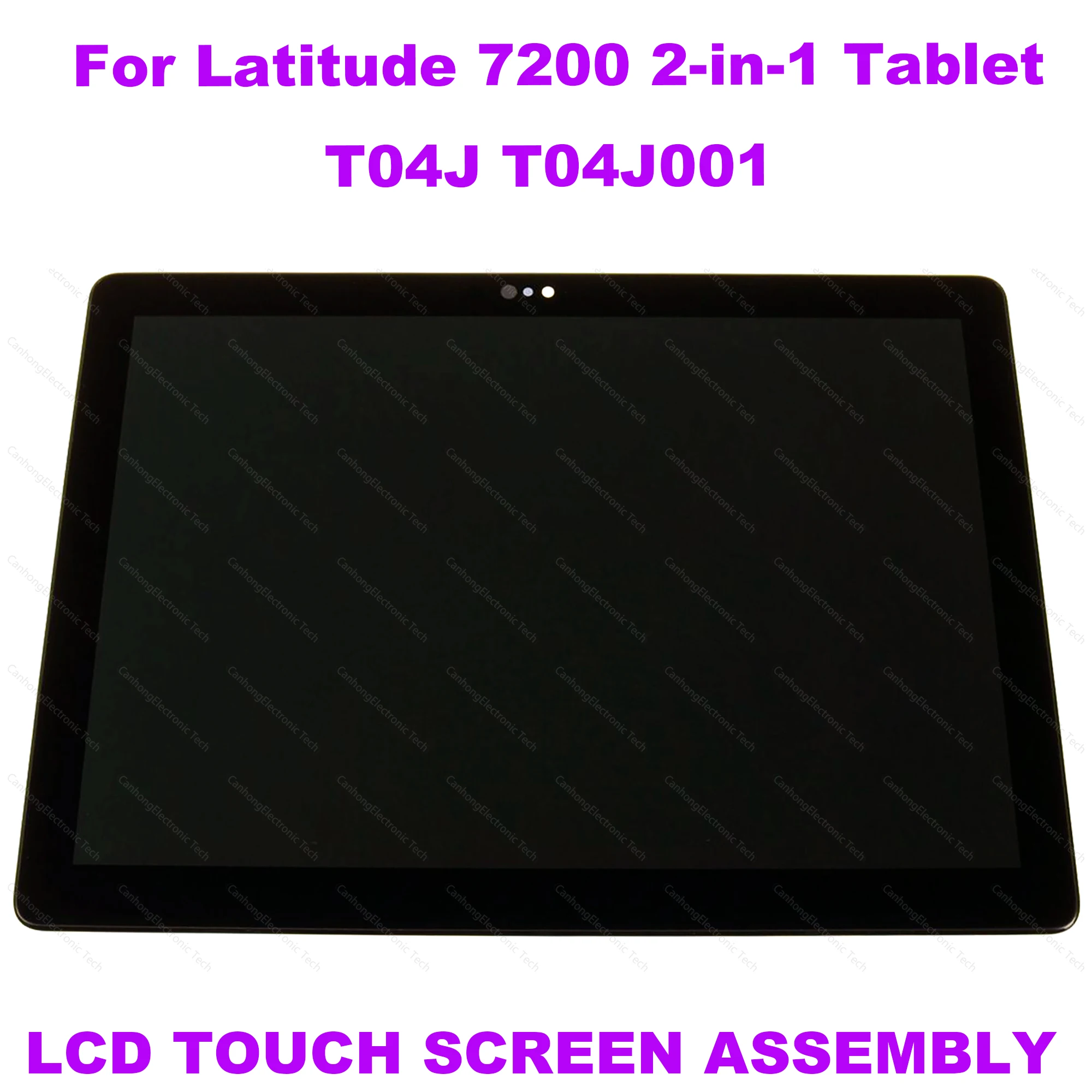 

12.3" FHD 1080P LCD Touch Screen Digitizer For Dell Latitude 7200 2-in-1 Tablet T04J T04J001 Replacement Assembly With Frame