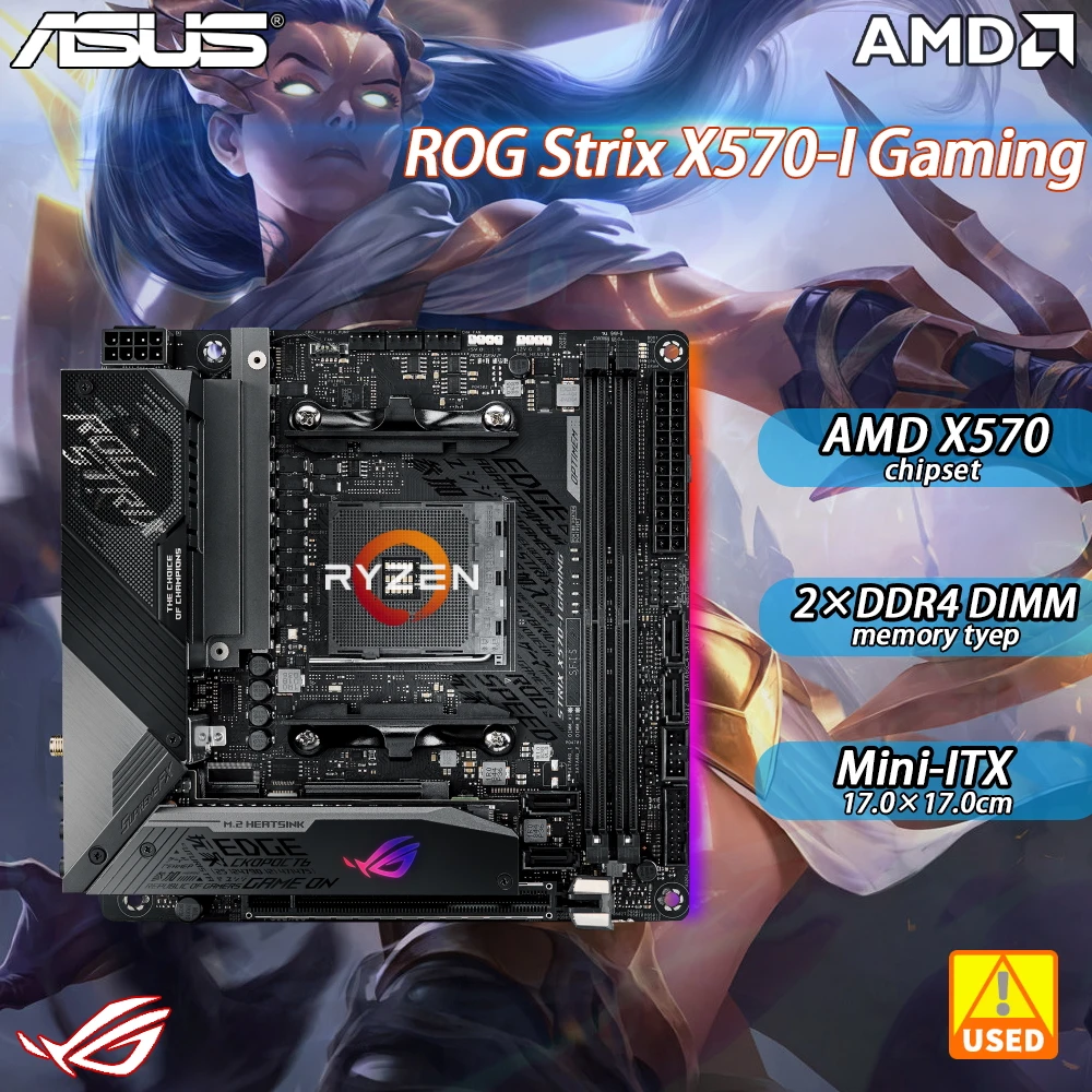 

X570 Motherboard Asus ROG STRIX X570-I GAMING AM4 for Ryzen 5 5600X Cpus Mini-ITX Motherboard DDR4 64GB PCI-E 4.0 SATA III M.2