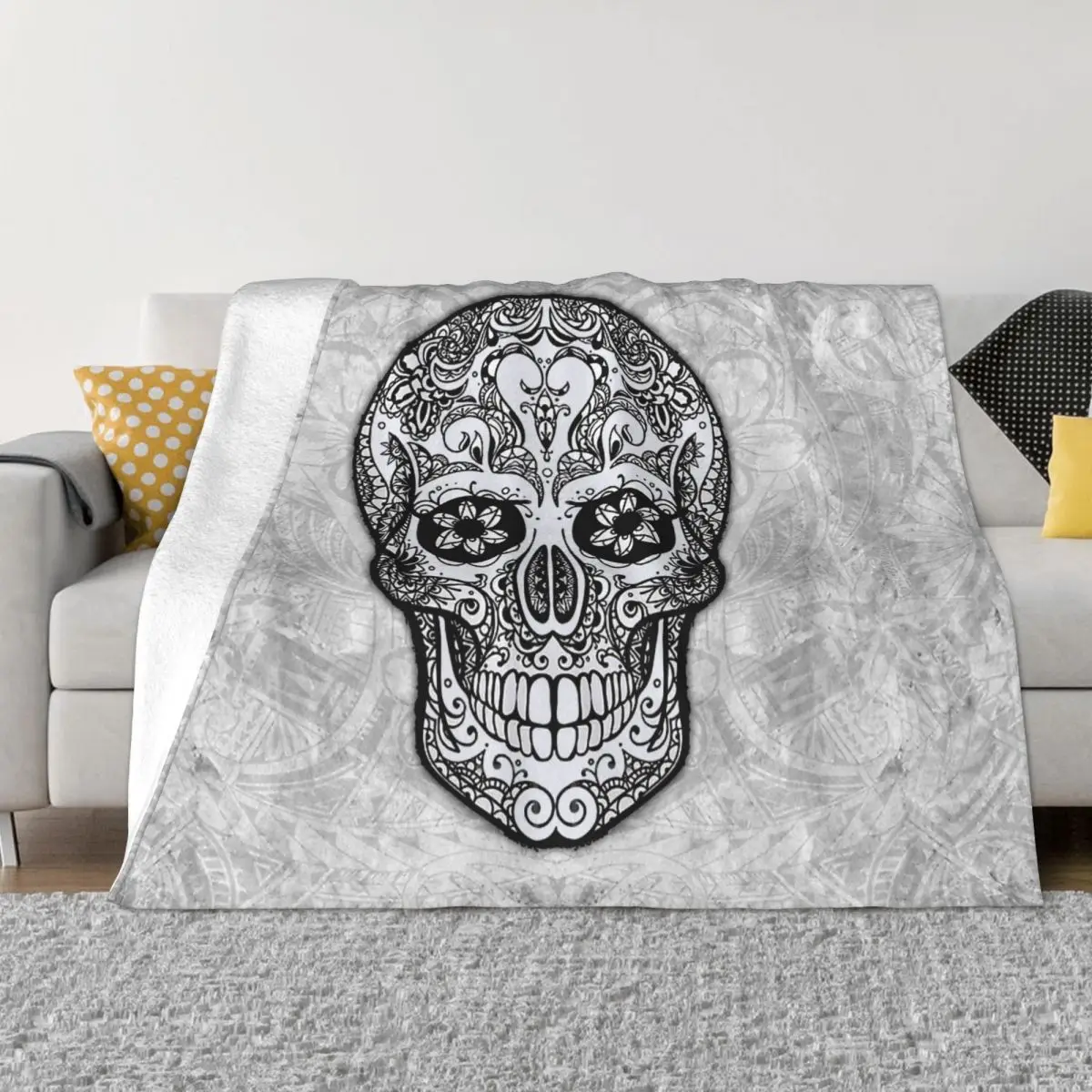 

Sugar Skull Blankets Coral Fleece Plush Decoration Bedroom Bedding Couch Bedspread