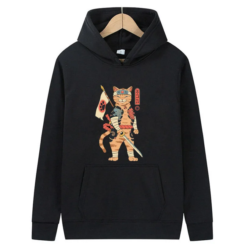 

Men's Hoodie loose Funny knife cat print unisex hoodies casual cool men hoodies Hip Hop hoodies men hooded sweatshirts Male tops