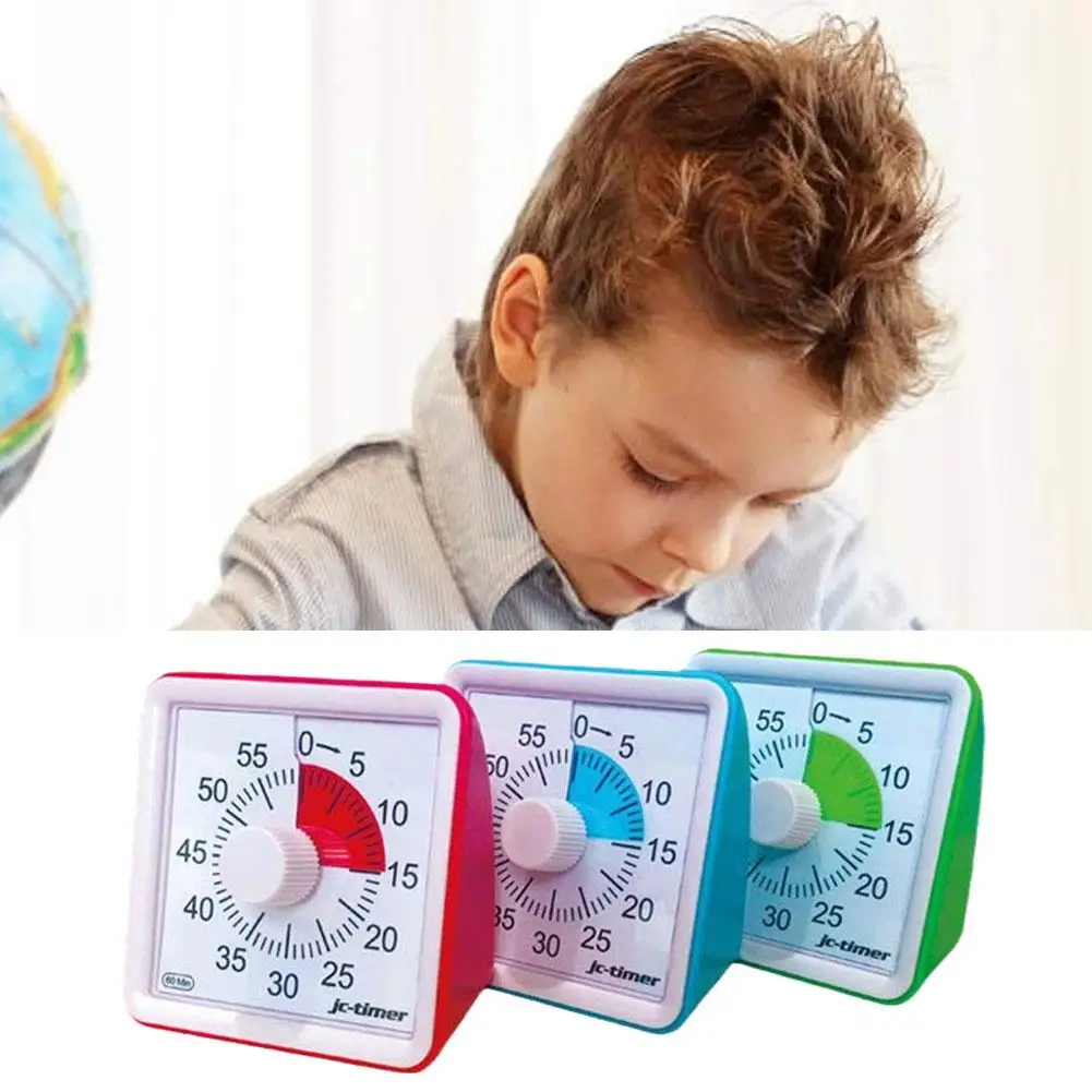 

60-Minute Visual Timer For Kids Study Fridge Magnets Kitchen Timer Mechanical Stopwatch Alarm Clock Kitchen Cooking Accesso Q8Z1