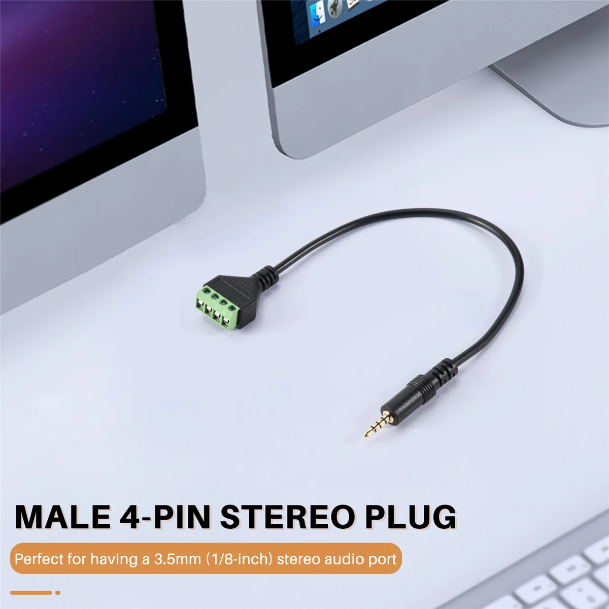 Адаптер с винтовой клеммой 3 5 мм акустический кабель 4-жильный стерео TRRS