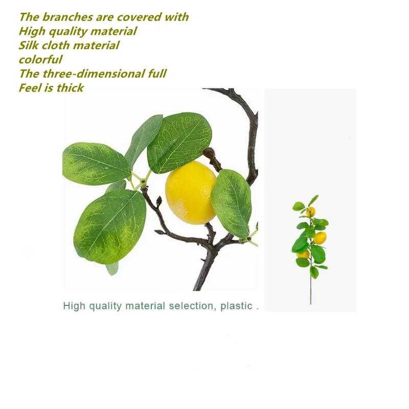 Artificial Flower Lemon Branch Simulated Green Fruit Plant Hotel Restaurant Home Decor Plastic Single |