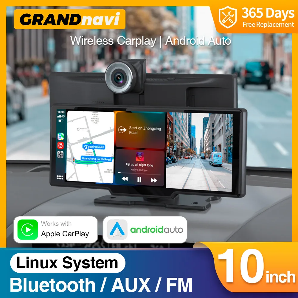 Dvr Navigation Voice Control Wifi Fm Dashboard Dual Lens Rearview