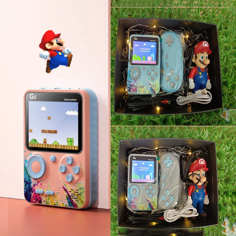 

500 in one Super Mario Game Consoles Out Two Player Gamepads Rechargeable Battery Portable Game for Kids Gift Connectable to TV