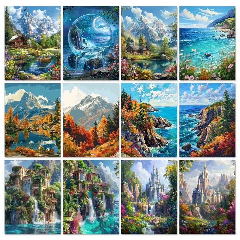 Современная картина по номерам GATYZTORY природная красота пейзаж рисование холст