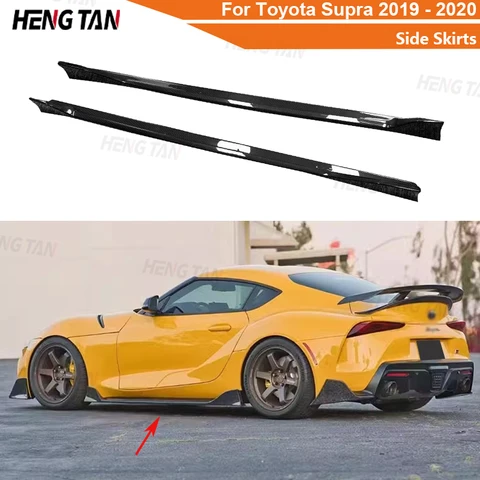 Углеродное волокно для Toyota Supra 2019-2020, автомобильные боковые юбки, разветвители, лопасти, детали фартука, обновленный комплект кузова, автомобильные аксессуары